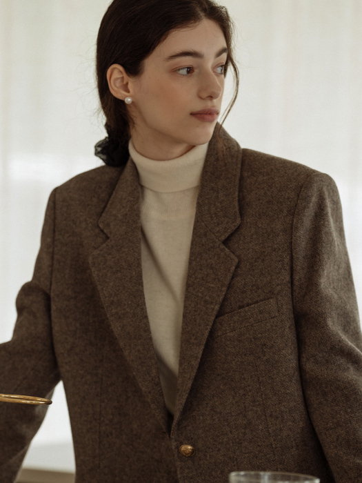 [TILLIDIE] Sandra wool jacket(Light brown)