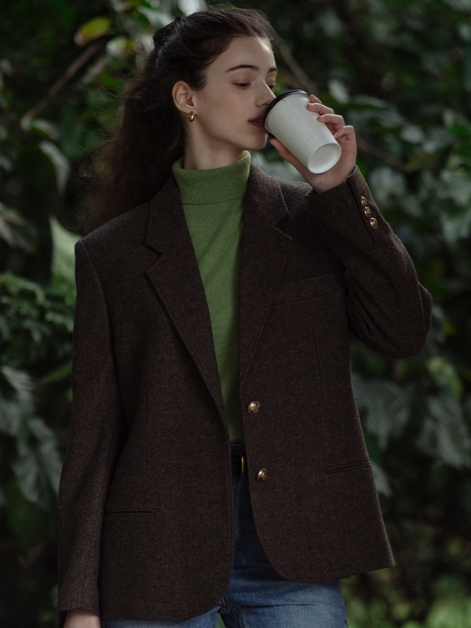 [TILLIDIE] Sandra wool jacket(Brown)