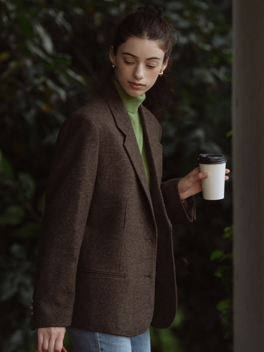 [TILLIDIE] Sandra wool jacket(Brown)