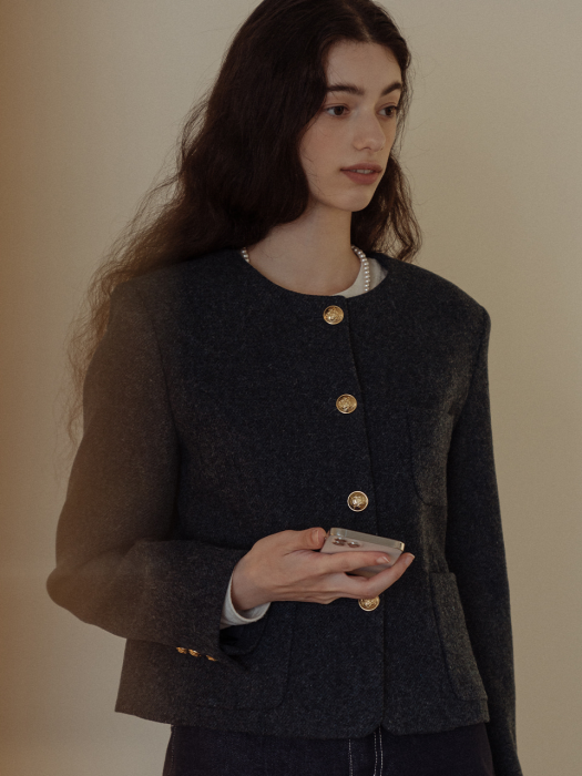 [TILLIDIE] Stella wool jacket_Blue
