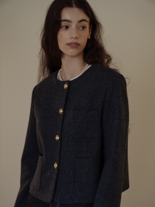 [TILLIDIE] Stella wool jacket_Blue