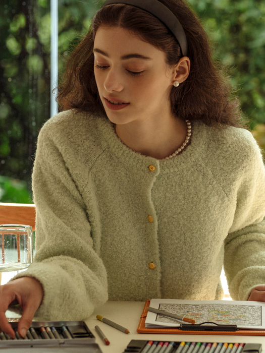 [TILLIDIE] Alpaca candy cardigan_Mint