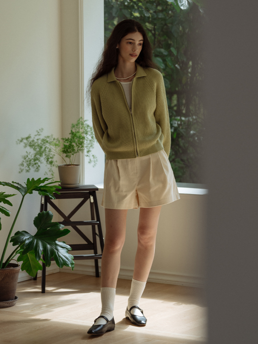 [TILLIDIE] Corduroy two turk short pants(Cream)