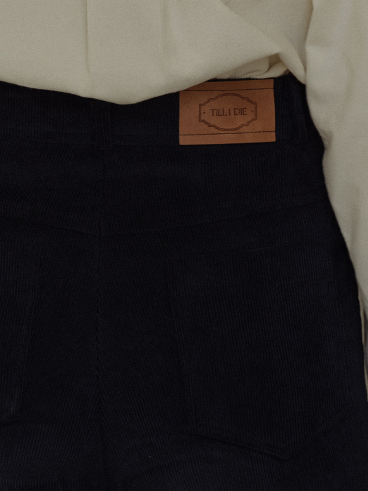 [TILLIDIE] Gold button point corduroy pants_Navy