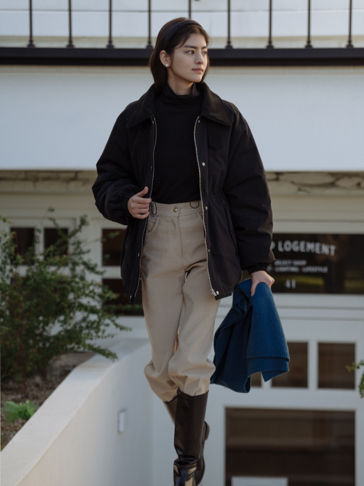 [TILLIDIE] Gold button point corduroy pants_beige