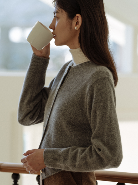 [TILLIDIE] Amber raccoon cardigan(Gray)