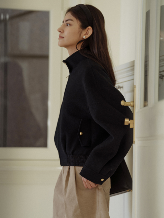 [TILLIDIE] Handmade wool blouson(Navy)