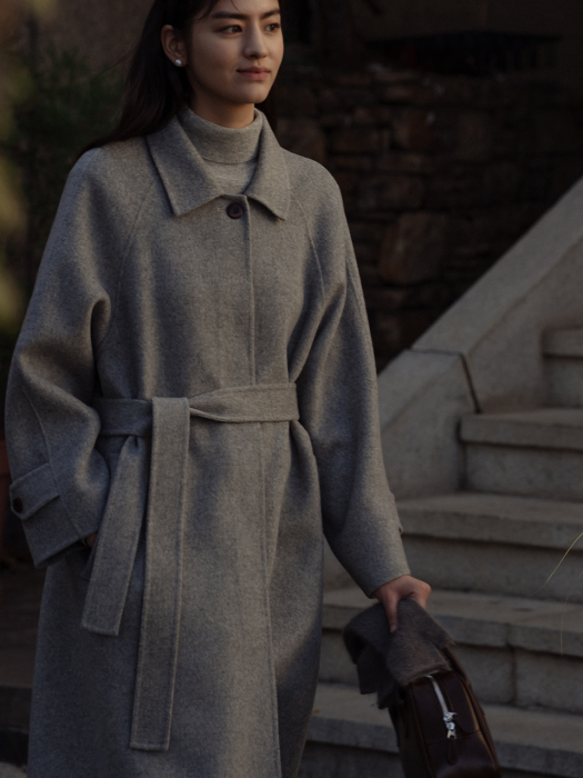 [TILLIDIE] Handmade wool long coat(Gray)