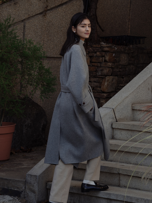 [TILLIDIE] Handmade wool long coat(Gray)