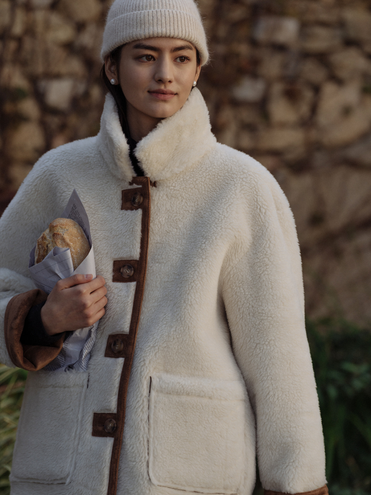 [TILLIDIE] Reversible suede mustang_Brown