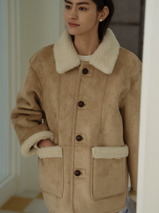 Tillidie Reversible suede mustang Beige
