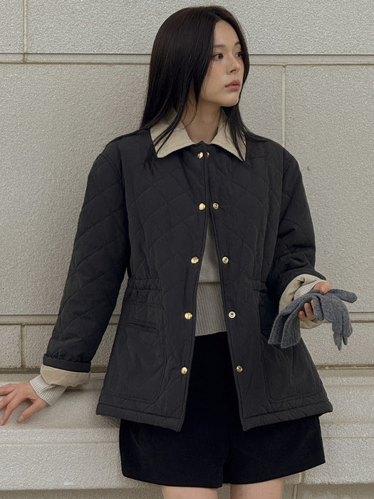 [TILLIDIE] Soft warm quilting jacket_Navy