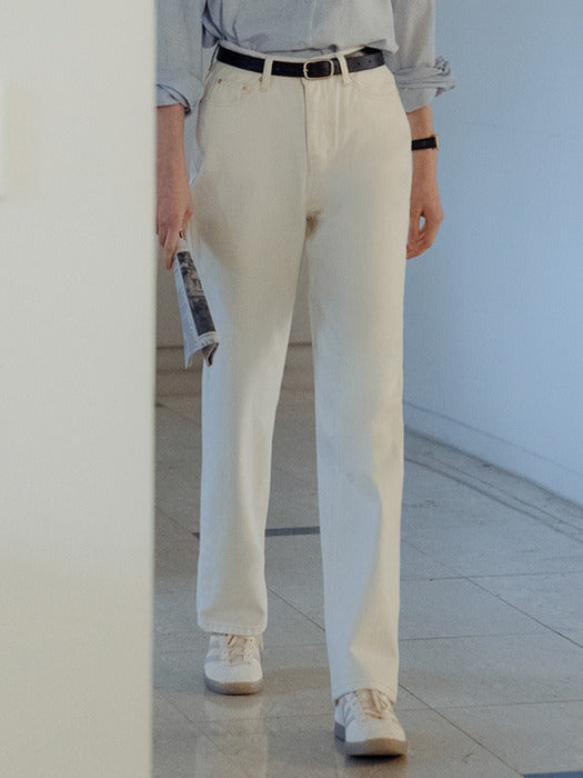 [TILLIDIE] Natural bleach washed denim(Cream)