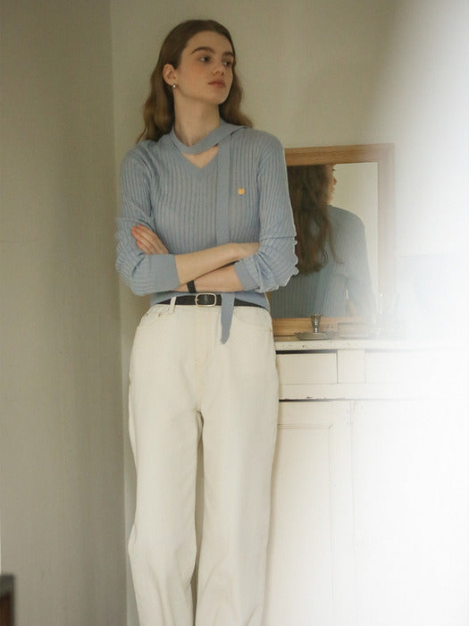 [TILLIDIE] Natural bleach washed denim(Cream)