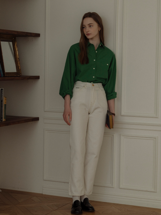 [TILLIDIE] Premium Cone fabric denim(White)