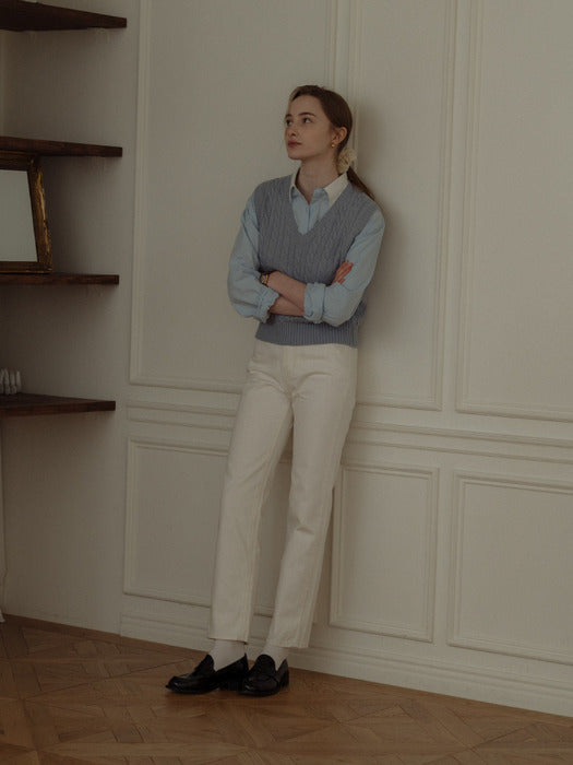 [TILLIDIE] Monica knit vest_Skyblue