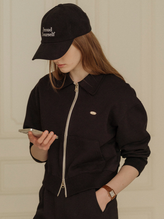 [TILLIDIE] 2way laid back zip up shirt(Black)