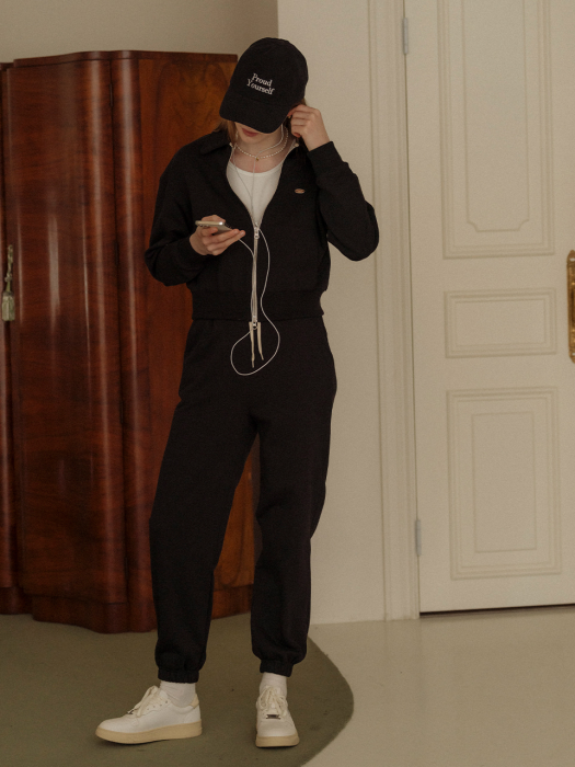 [TILLIDIE] 2way laid back zip up shirt(Black)