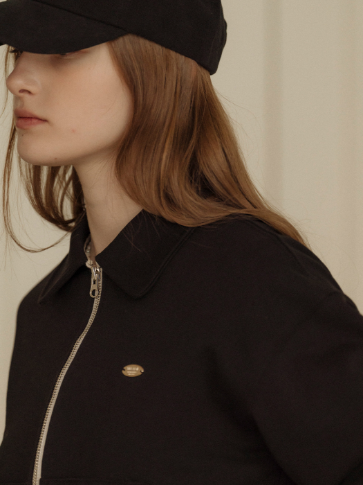 [TILLIDIE] 2way laid back zip up shirt(Black)