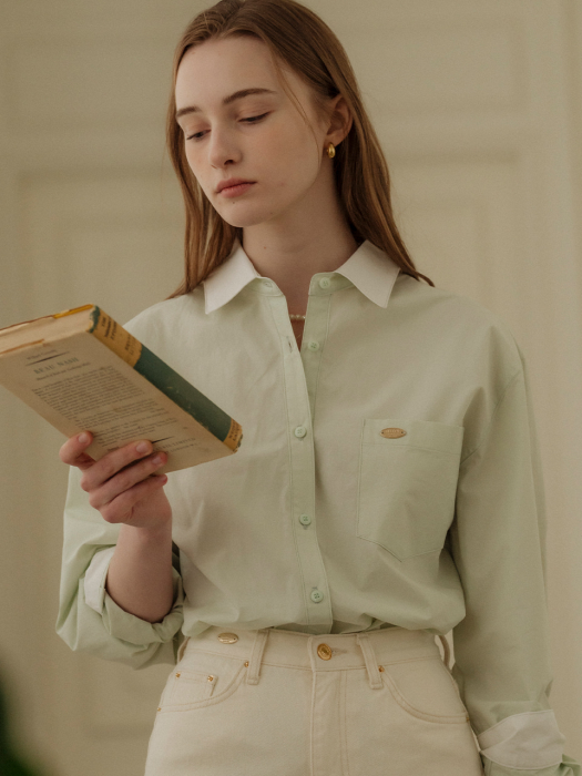 [TILLIDIE] Classic coloring shirt_Mint