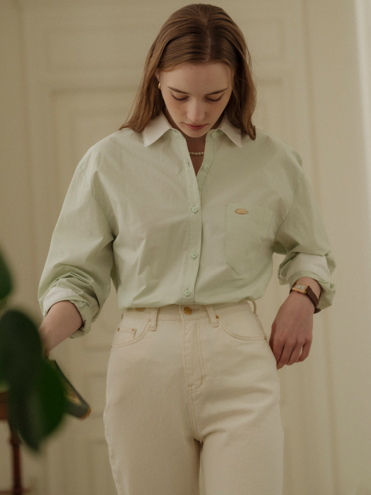 [TILLIDIE] Classic coloring shirt_Mint