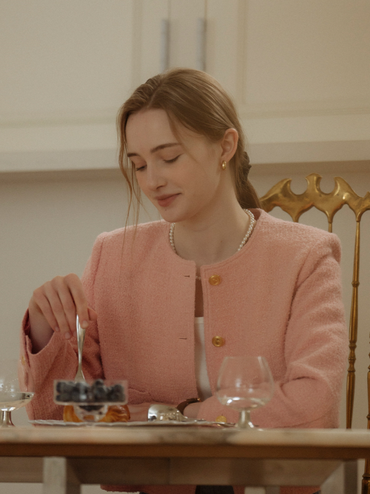 [TILLIDIE] Romantic tweed jacket(Pink)
