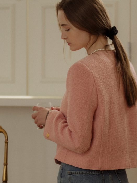 [TILLIDIE] Romantic tweed jacket(Pink)