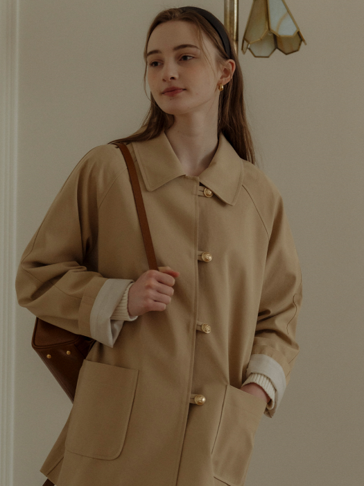 [TILLIDIE] London trench coat(Deep beige)