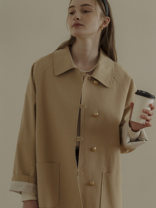 [TILLIDIE] London trench coat(Deep beige)