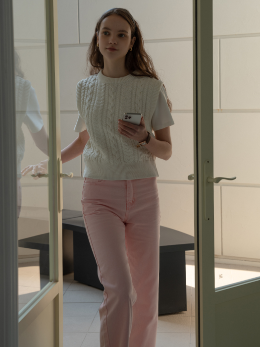 [TILLIDIE] Dyeing denim pants(Apricot)