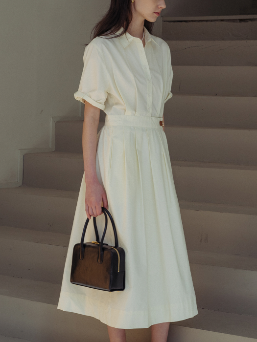 [TILLIDIE] Roll up shirt ops_Light yellow