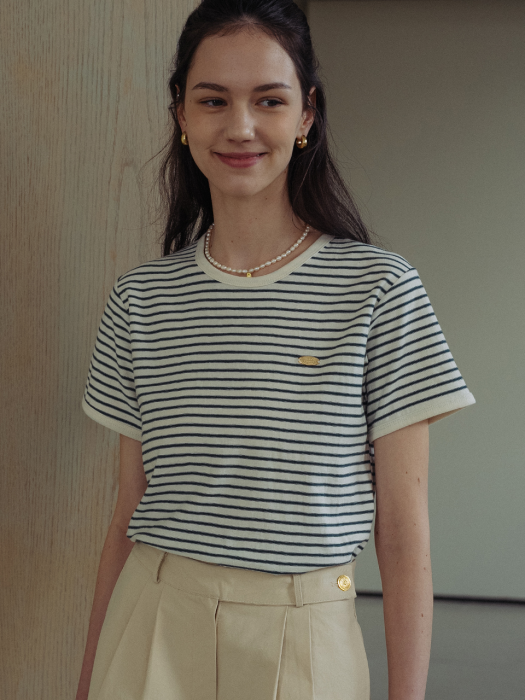 Tillidie Cotton stripe T-shirt Green