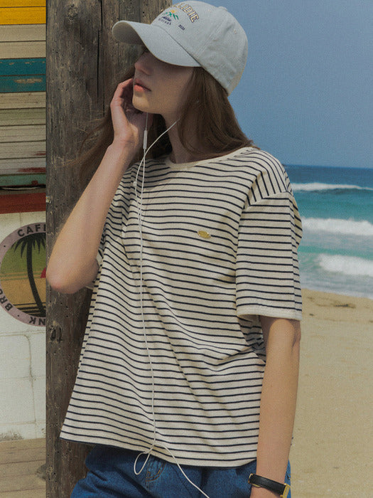 [TILLIDIE] Cotton stripe T-shirt[2color]
