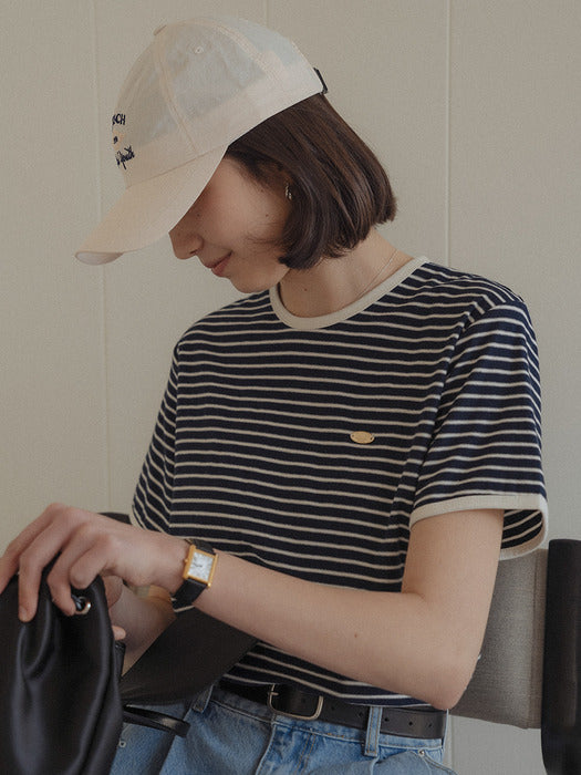 [TILLIDIE] Cotton stripe T-shirt[2color]