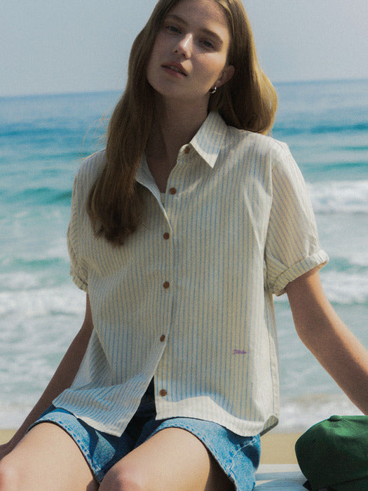 [TILLIDIE] Ann button point shirt[2color]