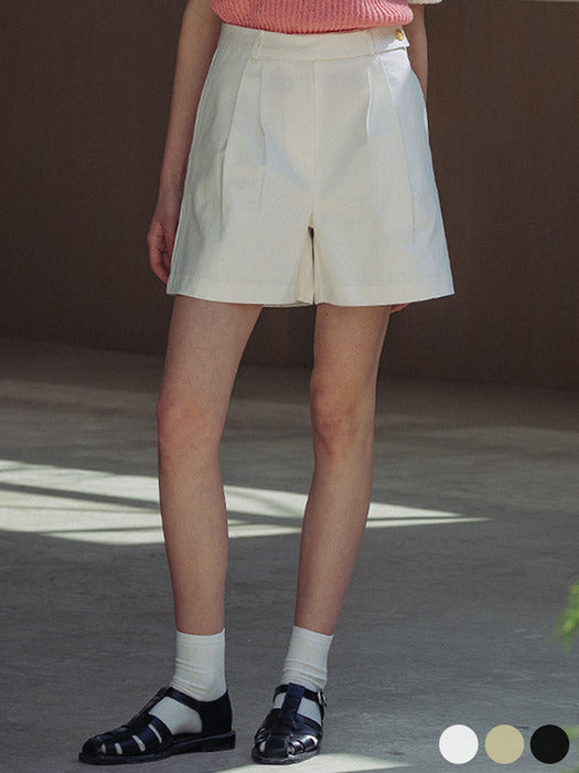 [TILLIDIE] Side button point half pants[3color]