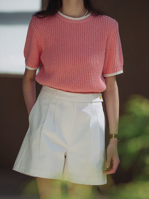 [TILLIDIE] Side button point half pants[3color]