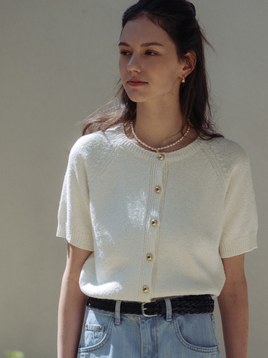 [TILLIDIE] Rosie half sleeve cardigan(Ivory)