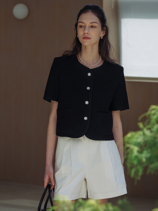 [TILLIDIE] Haper line tweed jacket(Black)