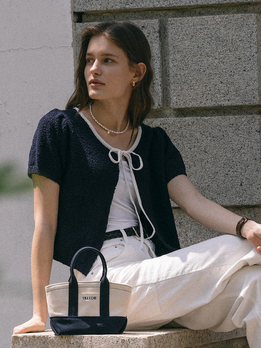 [TILLIDIE] 2-way puff cardigan(Navy)