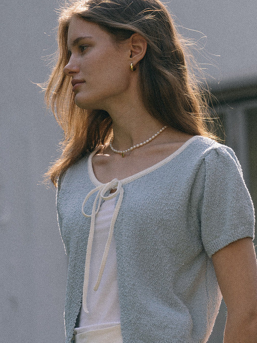 [TILLIDIE] 2-way puff cardigan(Skyblue)