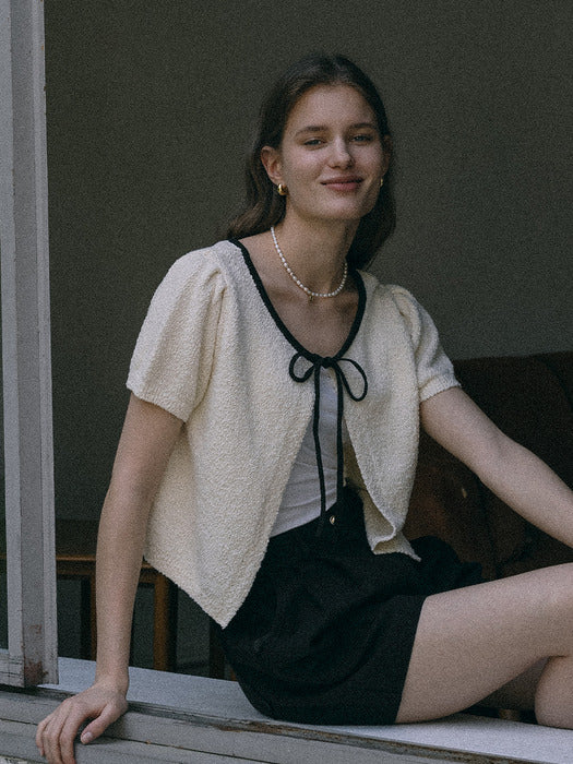 [TILLIDIE] 2-way puff cardigan(Ivory)