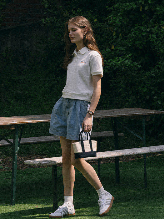 [TILLIDIE] Terry collar T-shirt(Ivory)