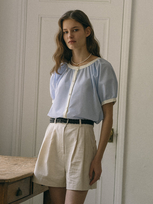 [TILLIDIE] Adorable coloring blouse(Skyblue)