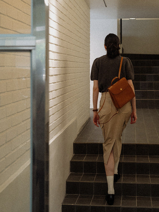 [TILLIDIE] H-line cargo skirt(Beige)