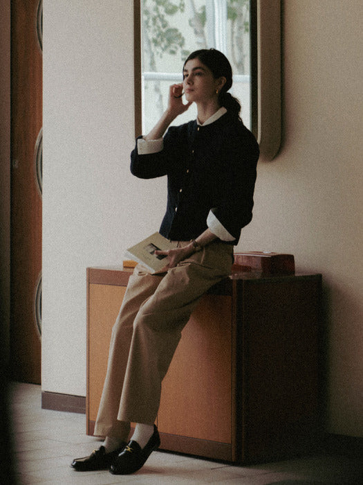 [TILLIDIE] Nina cashmere cardigan_Navy