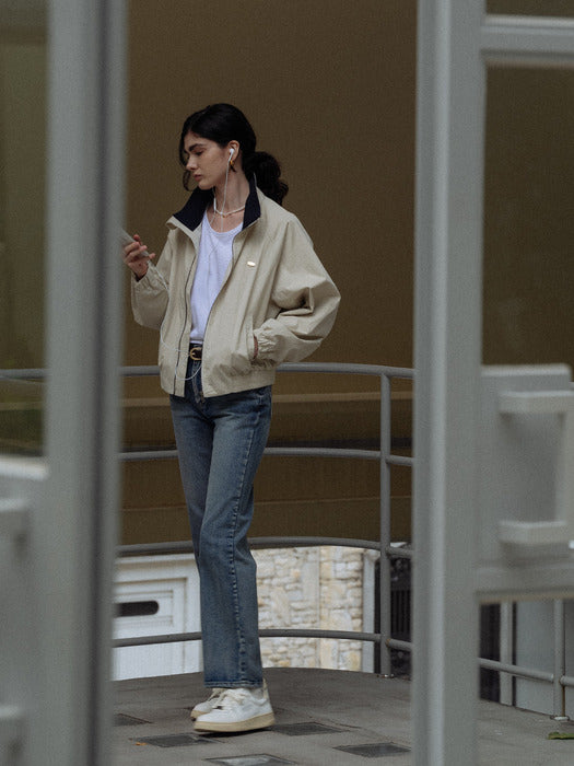 Tillidie High neck bomber jumper Beige
