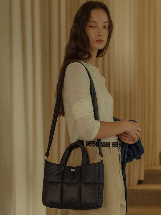 [TILLIDIE] 3-way square soft quilting bag_Navy