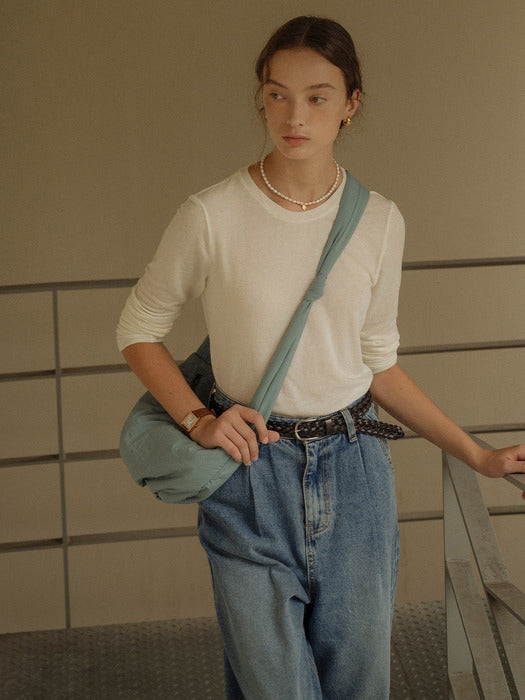 [TILLIDIE] Soft tencel basic layered t-shirt(Ivory)