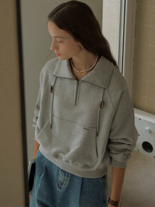 [TILLIDIE] Leather stopper point high-neck MTM_Gray